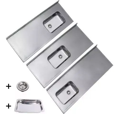 Mesada 180cm Bacha Simple De Acero Inoxidable Grueso - 100% Calidad + Asadera De Acero Profesional De Regalo